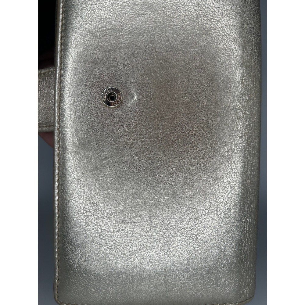 Gucci Metallic Gold Leather Continental Wallet #424 - Picture 8 of 11